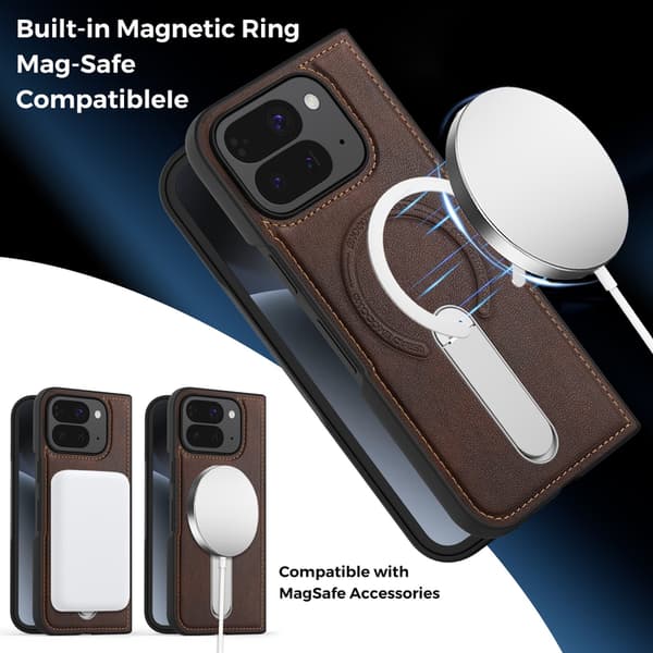 Telefonfodral för Google Pixel 10 Pro Fold Robust Stativ Magnetisk Coffee