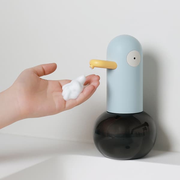 Automatisk skumsåpedispenser, USB oppladbar, smart sensor (gul / and)