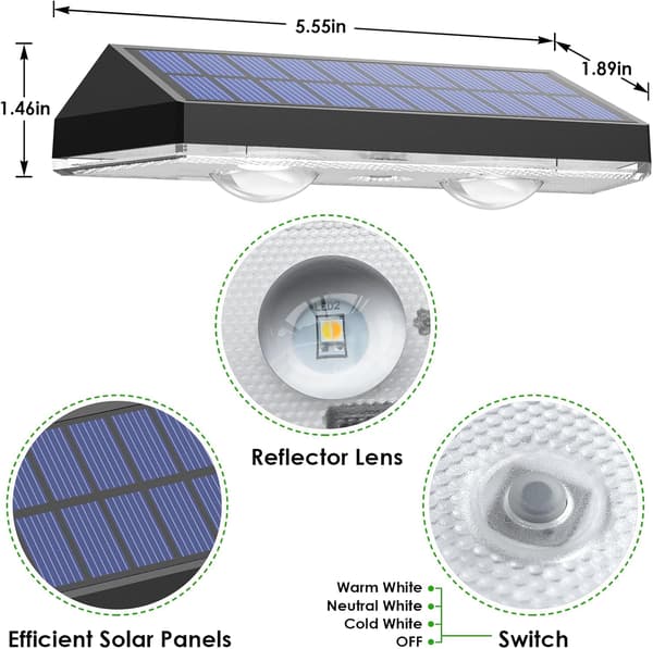 Sollampor 2-pack Solar LED-lampor Vattentäta