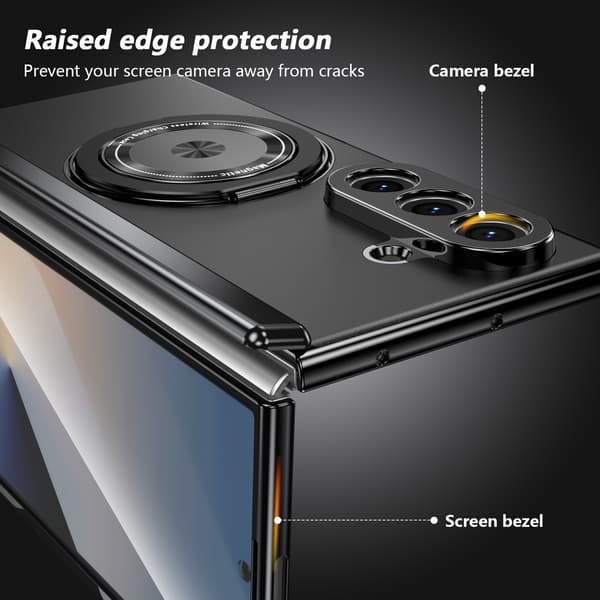 Futteral til Samsung Galaxy Z Fold 7, magnetisk roterende støtte (blå)