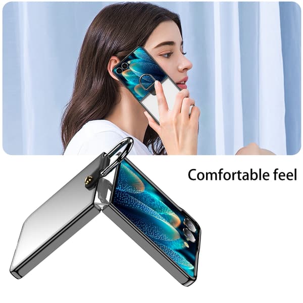 Telefondeksel til Samsung Galaxy Z Flip 7 Ringholder Støtsikkert Robust Klart Black