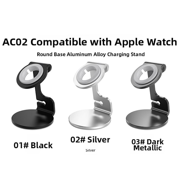 Opladerstander til Apple Watch, aluminiumslegeringsmateriale (grå)