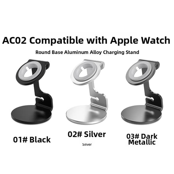 Opladningsstander til Apple Watch, aluminiumslegeringsmateriale (sølv)