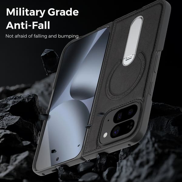 Telefonfodral för Google Pixel 10 Pro Fold Robust Stativ Magnetisk Black