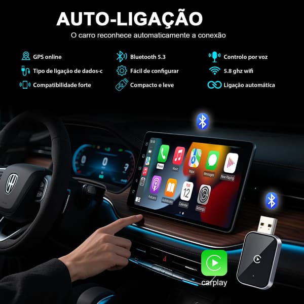 Mini langaton CarPlay-sovitin USB langaton iPhone Plug Play