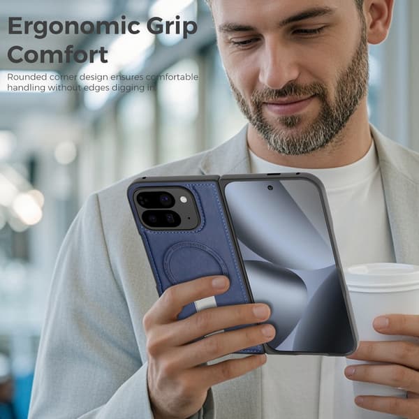 Telefonfodral för Google Pixel 10 Pro Fold Robust Stativ Magnetisk Blue