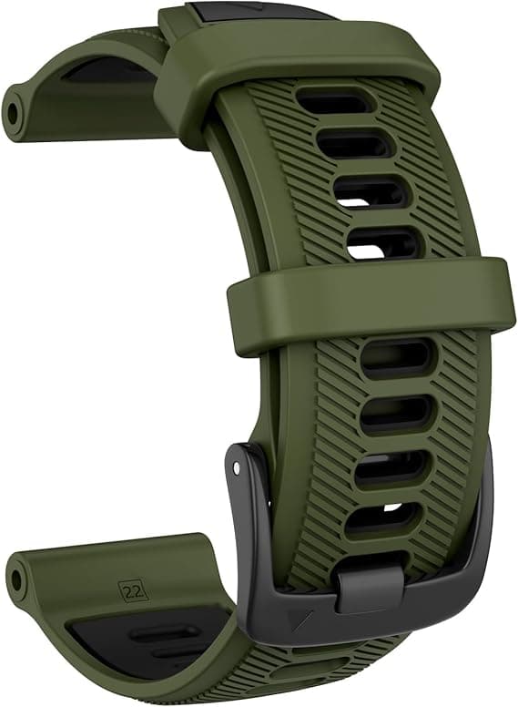 Klokkerem for Garmin Forerunner 965, Forerunner 955, Forerunner 945, Forerunner 935, Fenix 5 Silikon erstatningsrem 22mm Green