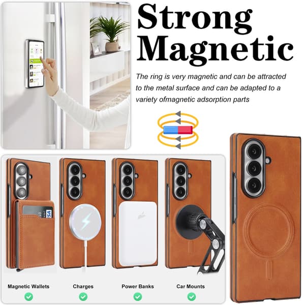 Telefonfodral för Samsung Galaxy Z Fold 7 Magnetisk Plånbok Kortplats Stötsäker Green