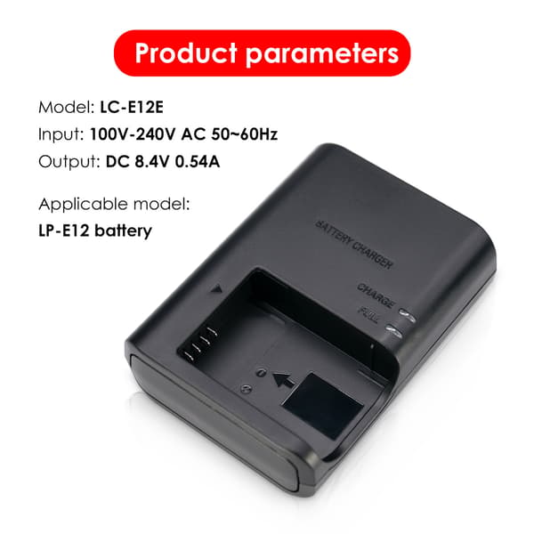 LC-E12E Oplader til LP-E12 Canon EOS M M2 M10 M50 M100 Batteri