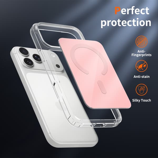 Telefondeksel til iPhone 17 Pro Max Hybrid Støtsikkert Robust Magnetisk Pink