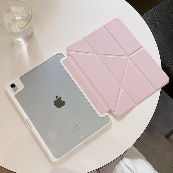 Futteral til iPad Air 11 2026, Transparent akryl bakpanel (Rosa)