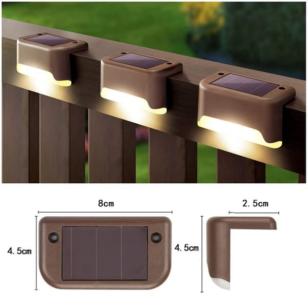 Solcellelamper 4 stk. LED-solcellelamper, vandtætte dæklamper (varmt lys)