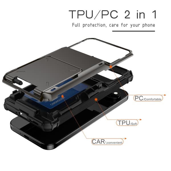 Telefonfodral för Google Pixel 10/10 Pro Plånbokskortshållare Stötsäkert Robust Black