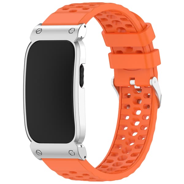 Rem til Garmin CIRQA, pustende silikon med metallramme Orange