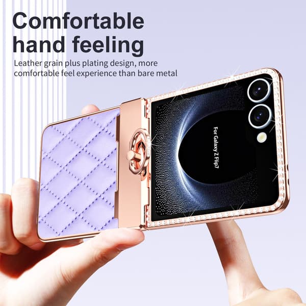 Telefondeksel til Samsung Galaxy Z Flip 7 Ringstativ Støtsikkert Robust Slankt White
