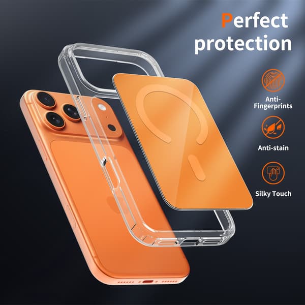 Telefoncover til iPhone 17 Pro Max Hybrid Stødsikkert Robust Magnetisk Orange