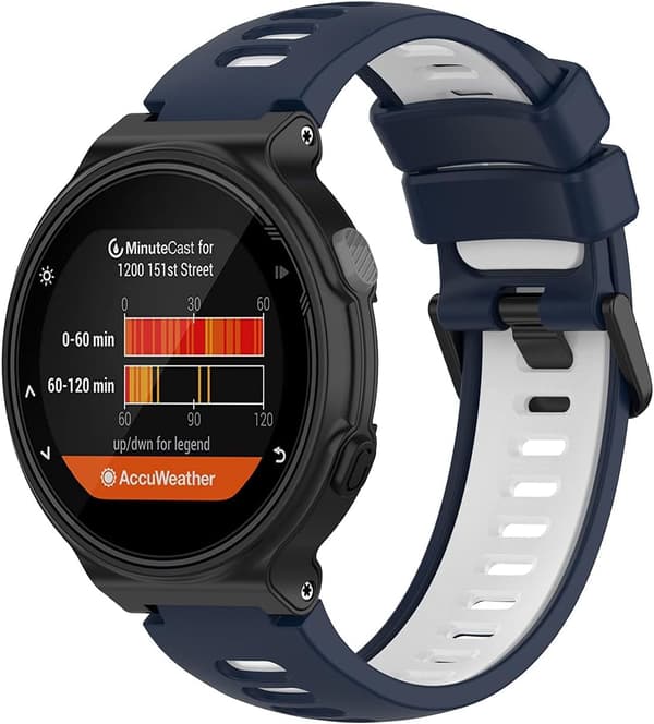 Udskiftningsrem til Garmin Approach S20/Approach S5/S6 Blå hvid Blue white