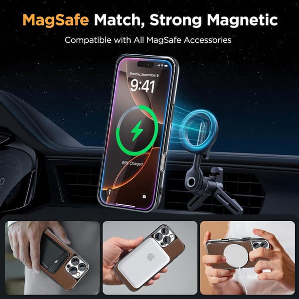Telefoncover til iPhone 17 Pro Max Hybrid Stødsikkert Magnetisk Robust Brown