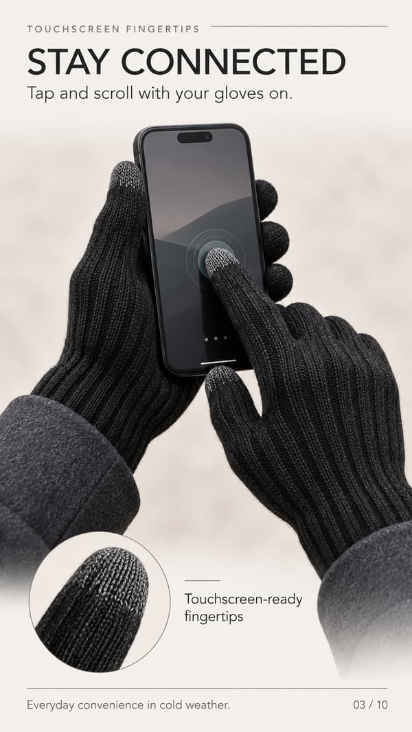 Unisex Strikhandsker, Vinter Udendørs Varme Handsker, Touchscreen-kompatible Brown