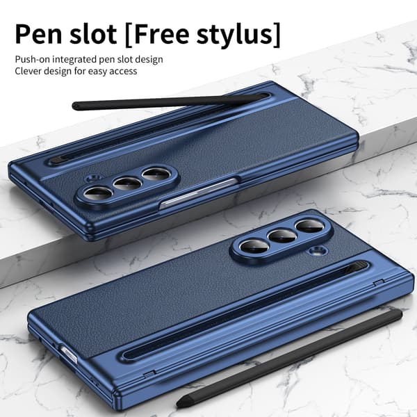 Fodral til Samsung Galaxy Z Fold 7, med penneholder (blå)