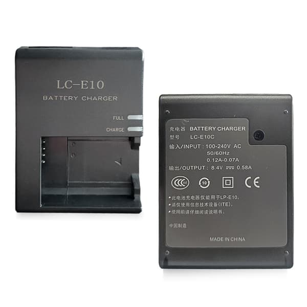 Lc-E10 lader for Canon Eos 1100D 1200D 1500D 3000D X50 kameraer (EU-plugg)