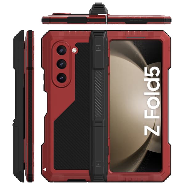 Telefonfodral för Samsung Galaxy Z Fold 5 Stödfot Stötsäkert Robust Full Täckning Red