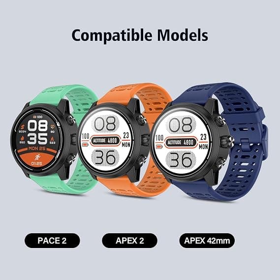 Rem för Coros Pace 2, Forerunner 245/645/55 Silikon Quick Release Klockarmband 20mm Dark Blue