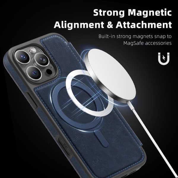 Telefoncover til iPhone 17 Pro Max Pung Flip Magnetisk RFID Black