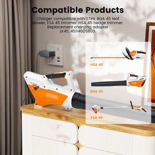 Laddare för STIHL FSA45 BGA45 HSA45, 22.5V 0.65A 2-pack 2