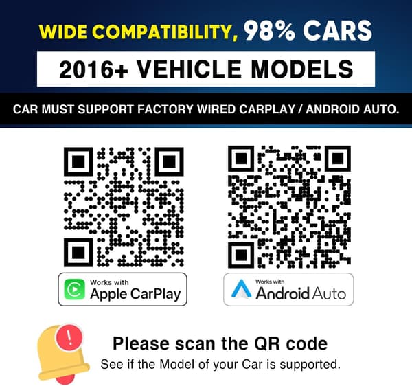 Trådløs CarPlay-adapter for Android og iPhone, Plug & Play oppgradert Android for bil