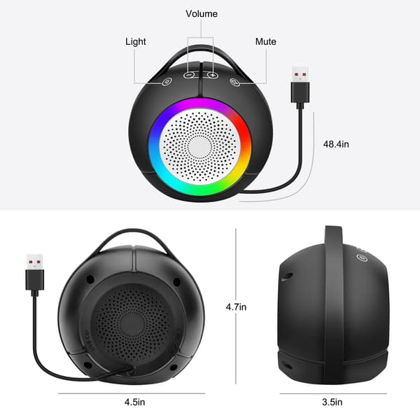 Mini Computerhøjttaler RGB Højttaler Subwoofer Computerhøjttaler