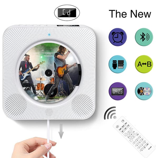Bærbar CD-spiller med Bluetooth for hjemmebruk White