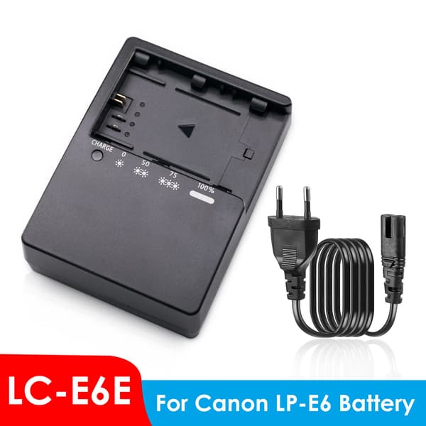 Lc-E6E-laturi Canon Lp-E6 / Lp-E6N -akuille (EU-pistoke)