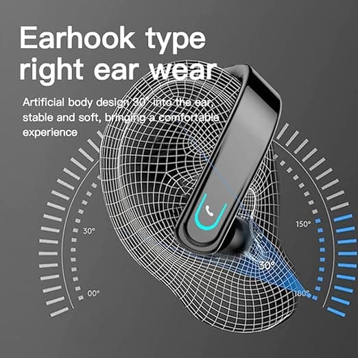 Bluetooth ørekrog-hovedtelefoner, forretningsstil, kompatible med iOS og Android (sort)