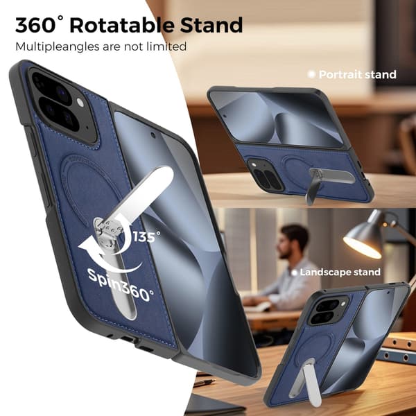 Telefondeksel til Google Pixel 10 Pro Fold Robust Stativ Magnetisk Blue