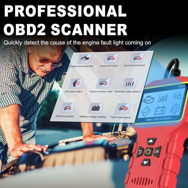 Bildiagnostikk S610 OBDII Bilfeilleser