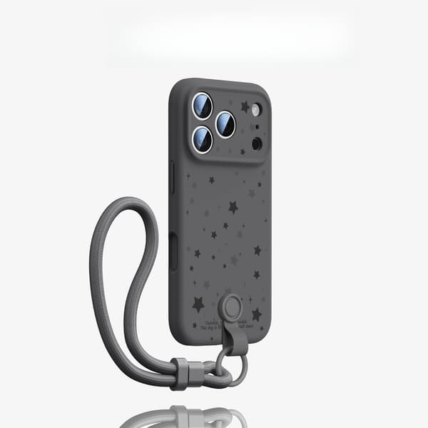 Fodral til iPhone 16 Pro, Star flydende silikone (grå)