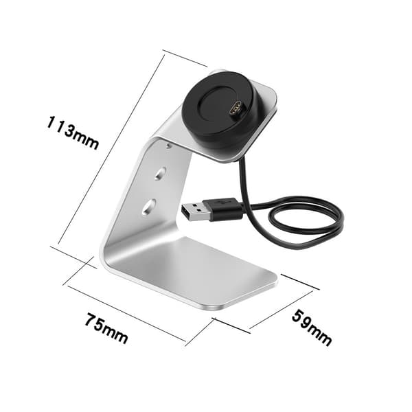 Vara-latausteline Garmin Fenix 9, 8, 7, 6S, 5 Pro -älykellolle Silver