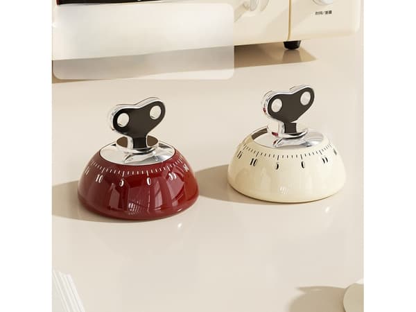 Magnetisk timer, studie-/kjøkkenbakepåminnelse (hvit/rød), 2-pakning