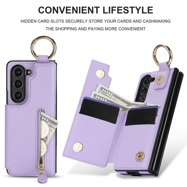Telefonfodral för Samsung Galaxy Z Fold 7 Stödplatta Plånbok Kortfack Stötsäkert Robust 360 Skydd White