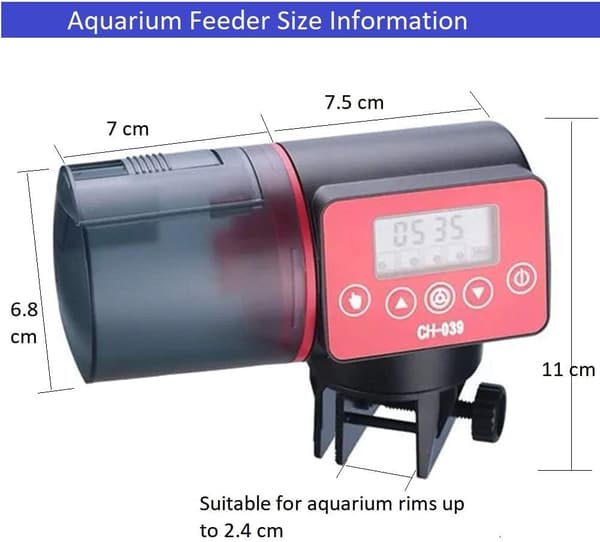 Fiskmatare 200 ml stor kapacitet automatisk