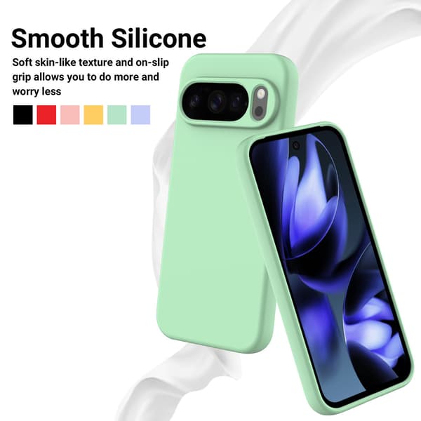 Fodral för Google Pixel 10/10 Pro Stötsäkert, Smalt Flytande Silikonmaterial Green