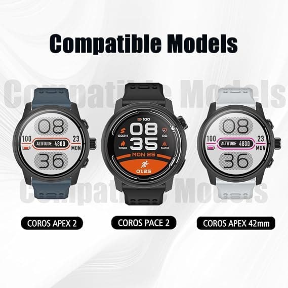 Urrem til Coros Pace 2, Forerunner 55/245/645 Music Silikone Quick Release Erstatningsrem 20mm Black Red