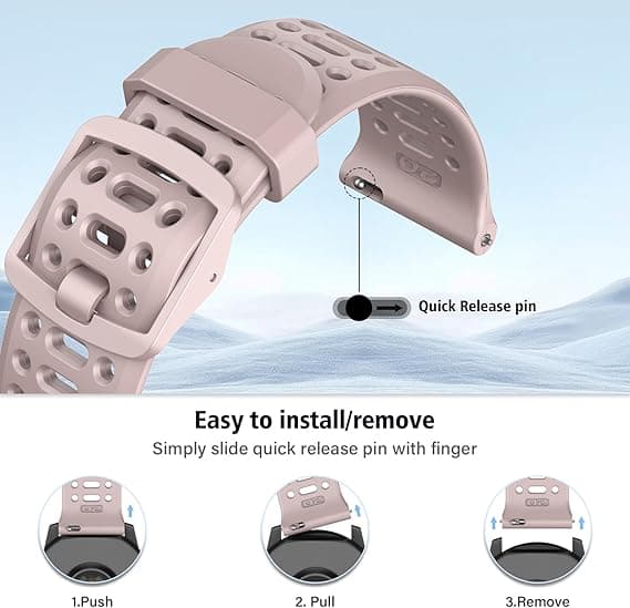 Rem til Coros Pace 2, Forerunner 245/645/55 Silikone Quick Release Urrem 20mm Pink
