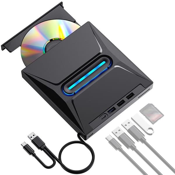 Eksternt CD/DVD-drev, bærbart USB 3.0 CD-brænder og DVD-afspiller, til bærbar PC Mac