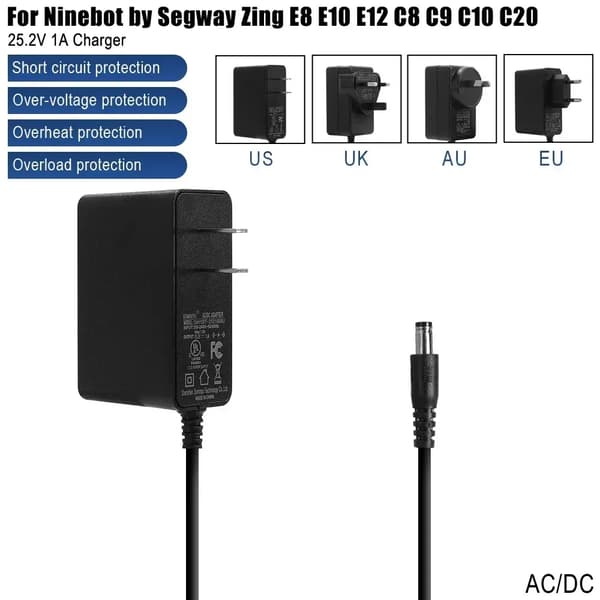 25.2V 1A Oplader til Ninebot E8 E10 E12 C8 C9 C10 C20 El-løbehjul