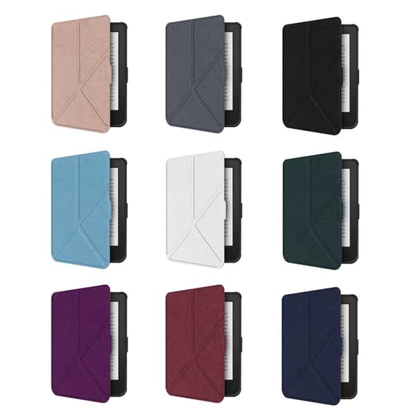 Fodral för Kobo Clara Color 6 tums E-läsare, Multi-Fold Stativ Läder Skyddsfodral Deep Blue