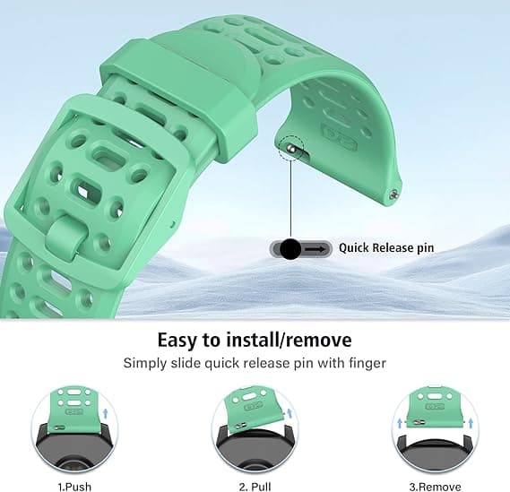 Rem til Coros Pace 2, Forerunner 245/645/55 Silikone Quick Release Urrem 20mm Green