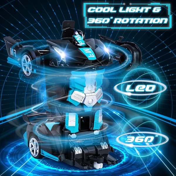 Fjernstyret bil 2 i 1 Lamborghini Transformer Robot Blue