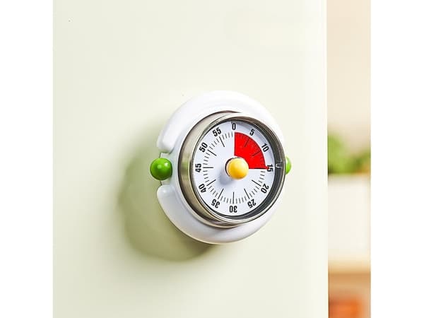 Visuell magnetisk timer, påminnelse för studier/köksbakning (vit)